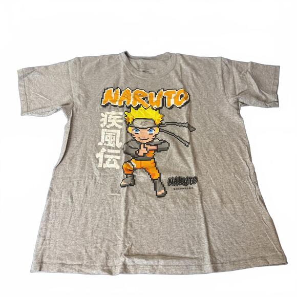 Viz Media Other - Naruto Shippuden Pixel Graphic T-Shirt Gray Large